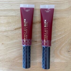 Bath & Body Works Classic Red Matte Lip Cream x2 .44 oz